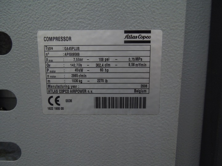 Air compressor ATLAS COPCO GA45plus: picture 3