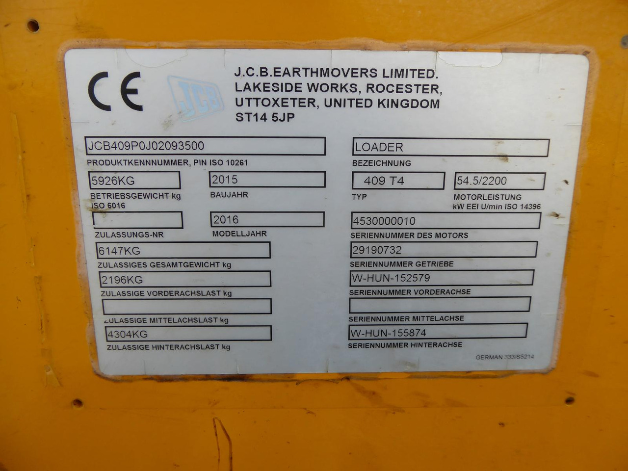 Wheel loader JCB 409T4 - 40 km/h Version: picture 18