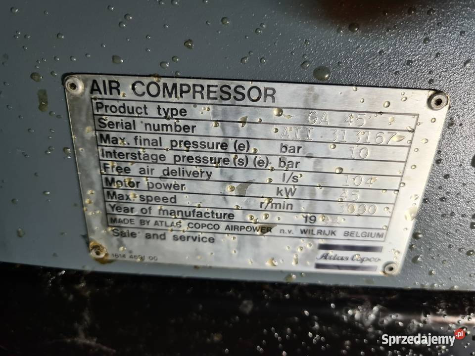 Air compressor Kompresor śrubowy ATLAS COPCO GA 45 ff  (1): picture 6