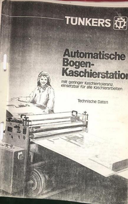 Printing machinery Tünkers Vorwärts 1100 Kaschiermaschine: picture 4
