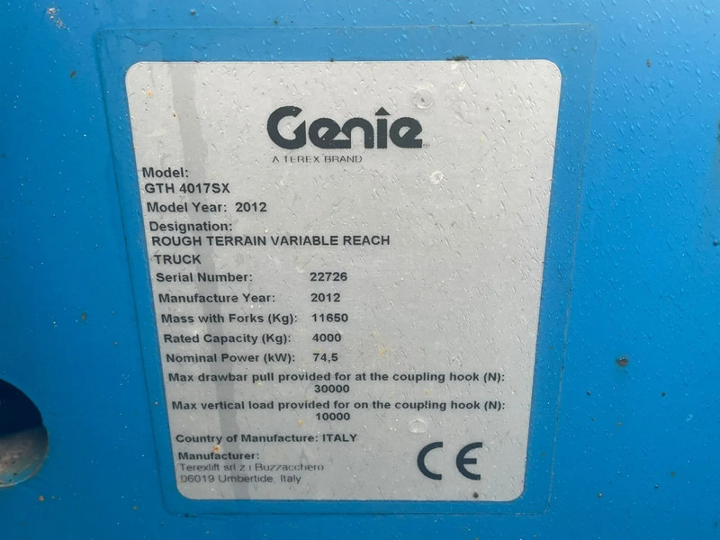 Telescopic handler Genie GTH 4017 SX | HYDRAULIC FORKS | 4 TON | 17 METER: picture 21