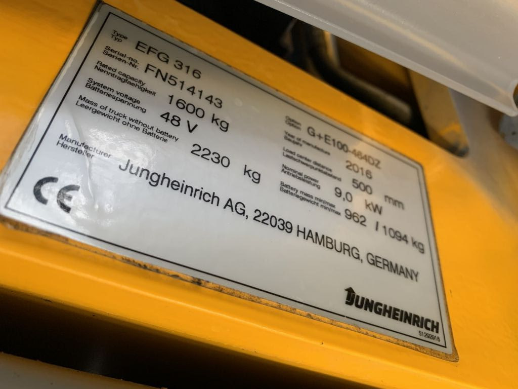 Electric forklift Jungheinrich EFG316: picture 4
