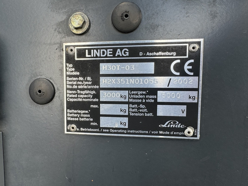 LPG forklift Linde H30T-03 Triplo 430 Freelift/Sideshift/Vorkversteller LPG 2002: picture 20
