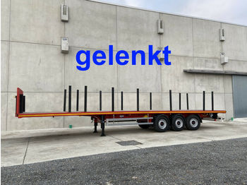 Möslein  3 Achs Plattform Auflieger, gelenkt, Rungen-- N  - Dropside/ Flatbed semi-trailer