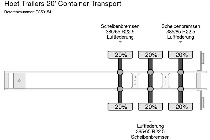Container transporter/ Swap body semi-trailer Hoet Trailers 20' Container Transport: picture 10