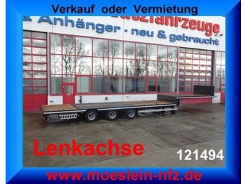 Möslein 3 Achs Tieflader für Fertigteile, Baumaschinen,  - Low loader semi-trailer