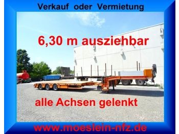 Möslein 3 Achs Tele  Tieflader, ausziehbar 6,3 m, hydr.  - Semi-trailer