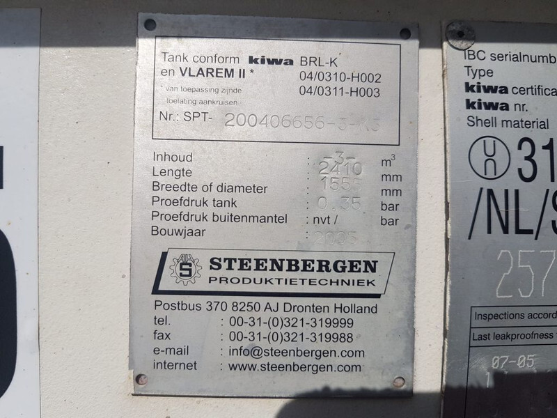 Storage tank dieseltank Steenbergen 3000 liter Kiwa IBC Dieseltank: picture 7