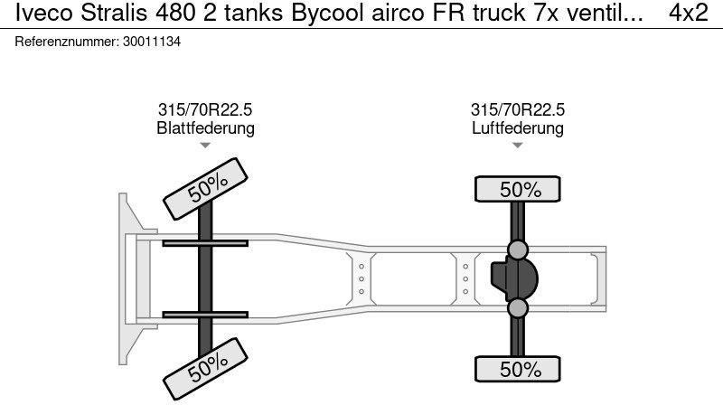 Tractor unit Iveco Stralis 480 2 tanks Bycool airco FR truck 7x ventilated seats: picture 14