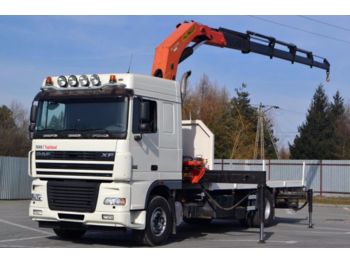 Dropside/ Flatbed truck DAF XF 95.430 * Pritsche 6,50 m + KRAN Top Zustand!: picture 1