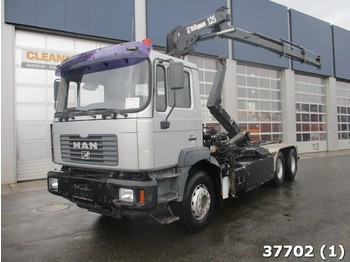 MAN 27.414 DF 6x4 met Hiab 12 ton/meter Kran - Hook lift truck
