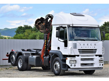 Hook lift truck, Crane truck Iveco STRALIS 400 Abrollkipper + KRAN * TOPZUSTAND: picture 3