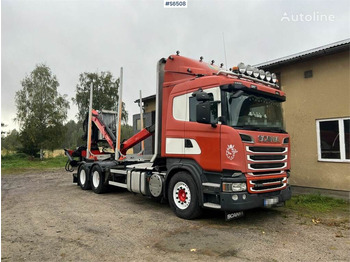 Scania R560 Timber Truck with trailer and crane - Log truck