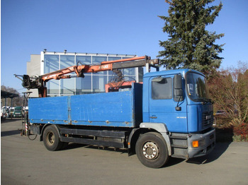 Dropside/ Flatbed truck, Crane truck MAN 12.284 EURO 2 ATLAS: picture 3