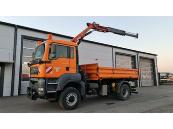 Tipper, Crane truck MAN TGA 18.310 4x4 BL Palfinger PK9501 Kran: picture 1