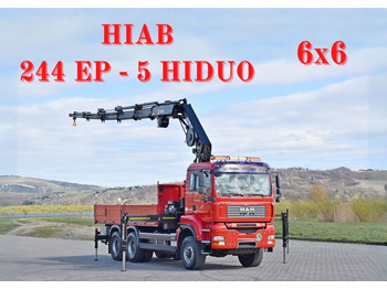 Crane truck, Dropside/ Flatbed truck MAN TGA 33.400 * HIAB 244 EP - 5 HIDUO + FUNK / 6x6: picture 1