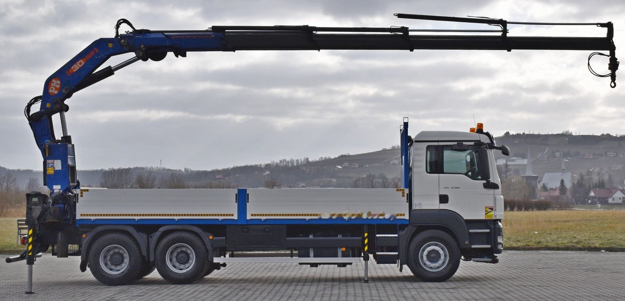 Dropside/ Flatbed truck, Crane truck MAN TGS 26.360: picture 5