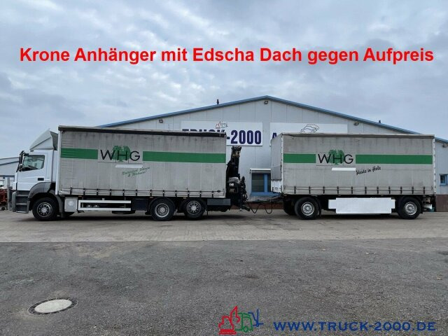 Curtainsider truck, Crane truck Mercedes-Benz 2636 Kran Hiab XS 144 Schiebeplane L+R + Dach BC: picture 13