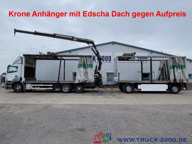 Curtainsider truck, Crane truck Mercedes-Benz 2636 Kran Hiab XS 144 Schiebeplane L+R + Dach BC: picture 10