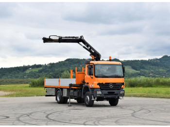 Dropside/ Flatbed truck, Crane truck Mercedes-Benz ACTROS 1832: picture 2