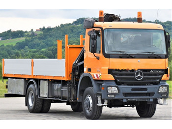 Dropside/ Flatbed truck, Crane truck Mercedes-Benz ACTROS 1832: picture 4