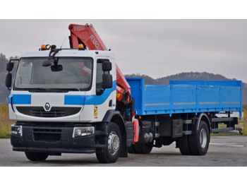 Dropside/ Flatbed truck, Crane truck Renault Premium 320: picture 4
