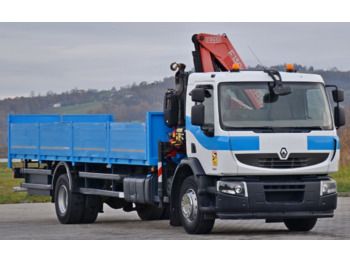 Dropside/ Flatbed truck, Crane truck Renault Premium 320: picture 3