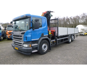 Crane truck, Dropside/ Flatbed truck Scania P410 6X2 Euro 6 + Palfinger PK22002-EH C: picture 1