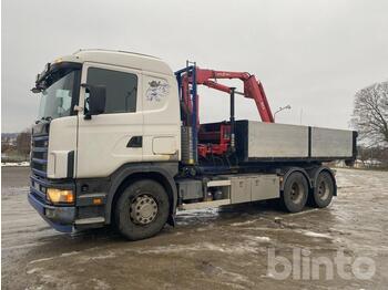 Hook lift truck, Crane truck Scania R124 GB 6X2 NZ470: picture 1