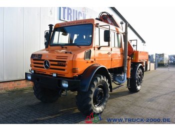 Dropside/ Flatbed truck Unimog U5000 L 4x4 DoKa Atlas Kran 120.2E 12m=750kg AHK: picture 1
