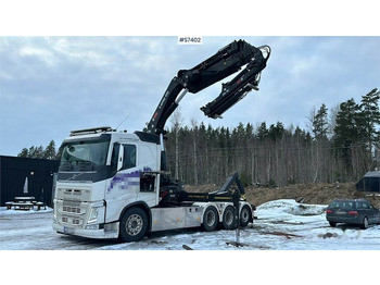 Hook lift truck, Crane truck Volvo FH 84 TR Tridem Crane truck with HIAB X-HIPRO 408: picture 1