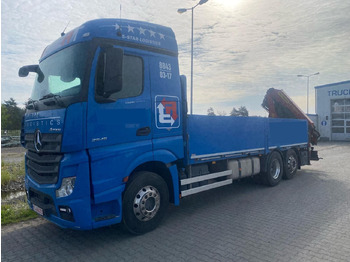Dropside/ Flatbed truck, Crane truck Mercedes-Benz ACTROS 2545 6x2 Pritsche Kran Palfinger PK20001K: picture 3