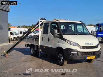 Flatbed van Iveco Daily 50C17 3,0L Automaat HIAB 017T-2 DC Open laadbak Kraan Dubbellucht Airco Euro6 Pickup Crane Kraanwagen Pritsche Airco Dubbel cabi: picture 3