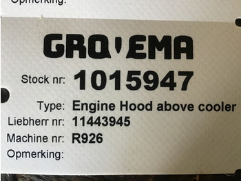 Engine and parts Liebherr Radiator Hood: picture 4