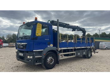 Dropside/ Flatbed truck, Crane truck Man TGM 18.250: picture 2