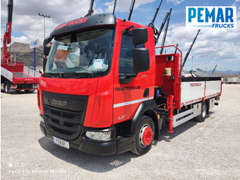 Dropside/ Flatbed truck, Crane truck DAF LF 210 GRUA CAJA FIJA: picture 2