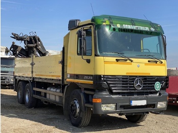 Crane truck, Dropside/ Flatbed truck Mercedes-Benz Dropside camion Mercedes-Benz Actros MP1 V6 2635 + KRANE HIAB 17: picture 5