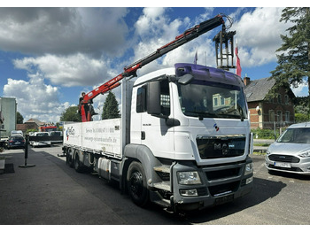 Dropside/ Flatbed truck, Crane truck MAN Inny MAN MAN TGS 26.360 Skrzynia HDS + hwytak 2008: picture 4