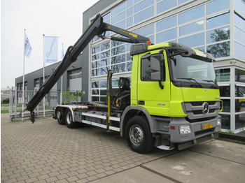 Hook lift truck, Crane truck Mercedes-Benz Actros 2532 LTNLA 6X2 Hooklift + Crane, Haak - Kraan: picture 3