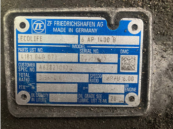 Gearbox for Bus ZF Getriebe ZF 6 AP 1400 B Ecolife 4181040073 A6282709201 6AP1400B: picture 2