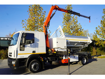 Dropside/ Flatbed truck, Crane truck IVECO Eurocargo 120E18 Crane Palfinger / 3-way tipper / sleeper cab: picture 2