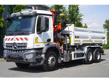 Crane truck MERCEDES-BENZ AROCS 2636 / Fassi F155A.0.22 crane 6t / 120 tho. km / 3-sided dump truck / 2 x Bordmatic: picture 3