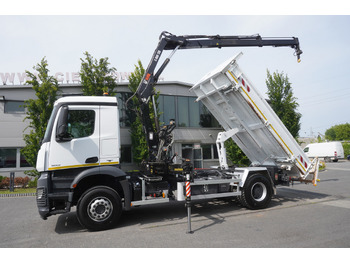 Dropside/ Flatbed truck, Crane truck MERCEDES-BENZ Arocs 1833 / 87,000 km!!! / Hds HIAB X-DUO 128 B-2 / three-sided tipper: picture 4