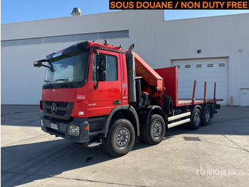 Dropside/ Flatbed truck, Crane truck 2010 Mercedes-Benz Actros 4146 2005 Palfinger PK56002 17420 kg ... Flatbed Truck with Crane: picture 2