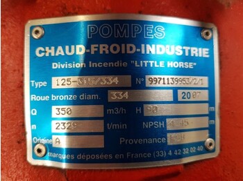 Water pump Chaud-Froid-Industrie KSB 125-315 / 334 Waterpomp 350 m3 / h 10 Bar Ex emergency: picture 2