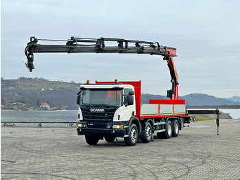 Crane truck, Dropside/ Flatbed truck Scania P 450 * PK 27002 - SH + FUNK * 8x4 * TOPZUSTAND: picture 2