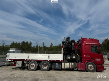 Dropside/ Flatbed truck, Crane truck Scania R500: picture 2
