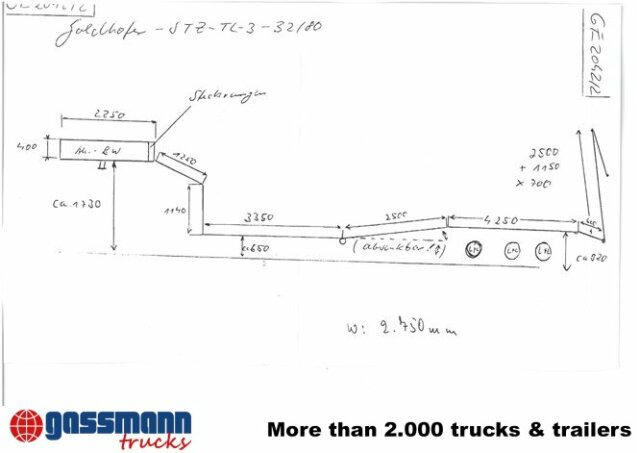 Low loader semi-trailer for transportation of heavy machinery Goldhofer Goldhofer STZ-TL3-32/80 Nutzlast: 35 to., 5,85 m: picture 6