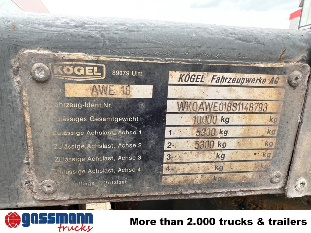 Kögel AWE 18, Ex-Fahrschule - Container transporter/ Swap body trailer: picture 4 Kögel AWE 18, Ex-Fahrschule - Container transporter/ Swap body trailer: picture 4