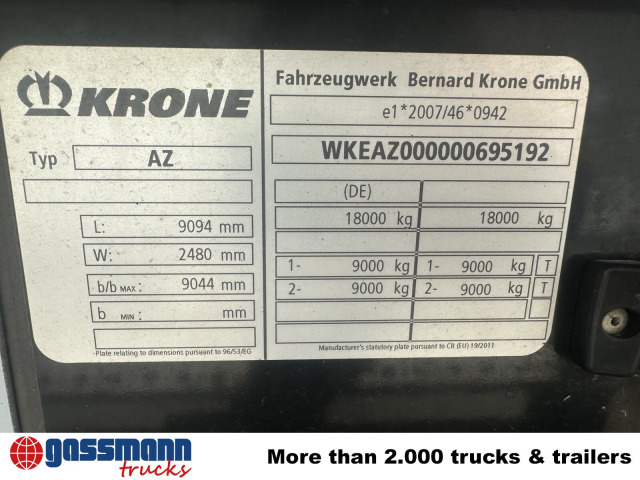 Krone AZW 18 - Container transporter/ Swap body trailer: picture 2 Krone AZW 18 - Container transporter/ Swap body trailer: picture 2